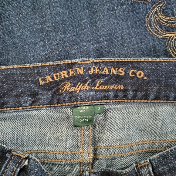 VTG Lauren Ralph Lauren Embroidered with Stud Classic‎ Bootcut Denim 2 - Picture 9 of 9